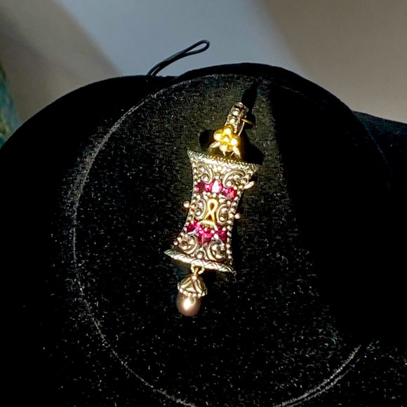 Barbara Bixby Sterling and 18k gold accent Lock pendant / enhancer - Picture 6 of 6